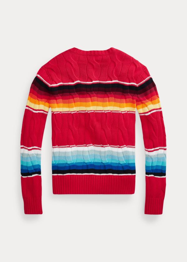 Suéter Polo Ralph Lauren Striped Cable-Knit Mulher 30275-EMZB